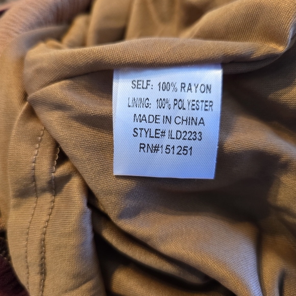 Baltic Born Boho Maxi Dress 3XL Tan Rust Tie Waist Long Sleeve Tiered Cottagecor - Picture 10 of 12